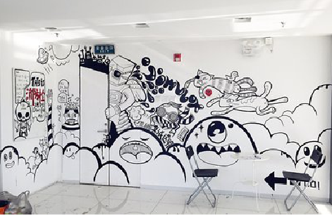 双柏手绘墙并非传统涂鸦。